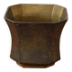 Cache-pot Lancel à 8 pans en métal doré patiné