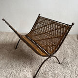 Foldable metal and wicker rattan magazine door