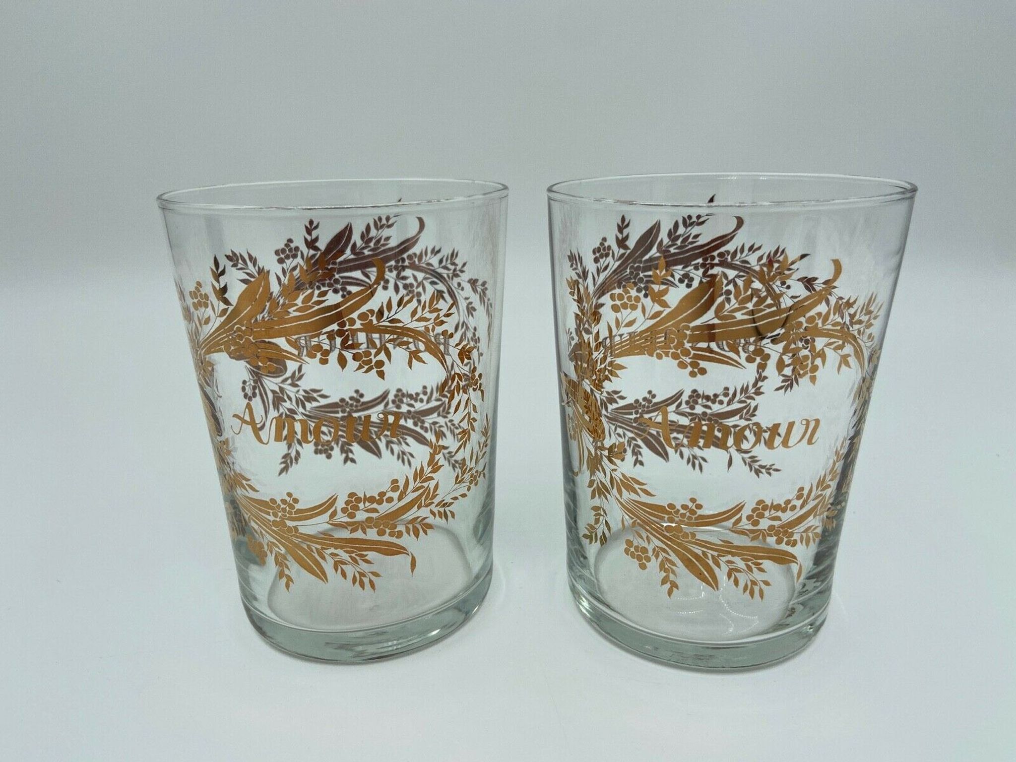2 glasses napoleon iii love and happiness enhanced gold late xix eme