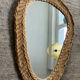 Woven wicker mirror from the 1960s