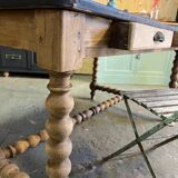Louis XIII style table in raw oak