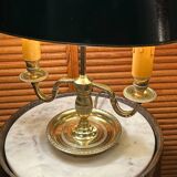 Empire style bouillotte lamp in brass and green sheet metal - Electricity