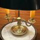 Empire style bouillotte lamp in brass and green sheet metal - Electricity