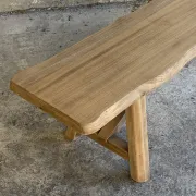 Banc en noyer design brutaliste années 50 
