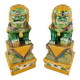Pair of Guardian Lions in Glazed Ceramic, China, 20th Century