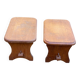 2 vintage farmhouse stools in solid oak from the 19th century.