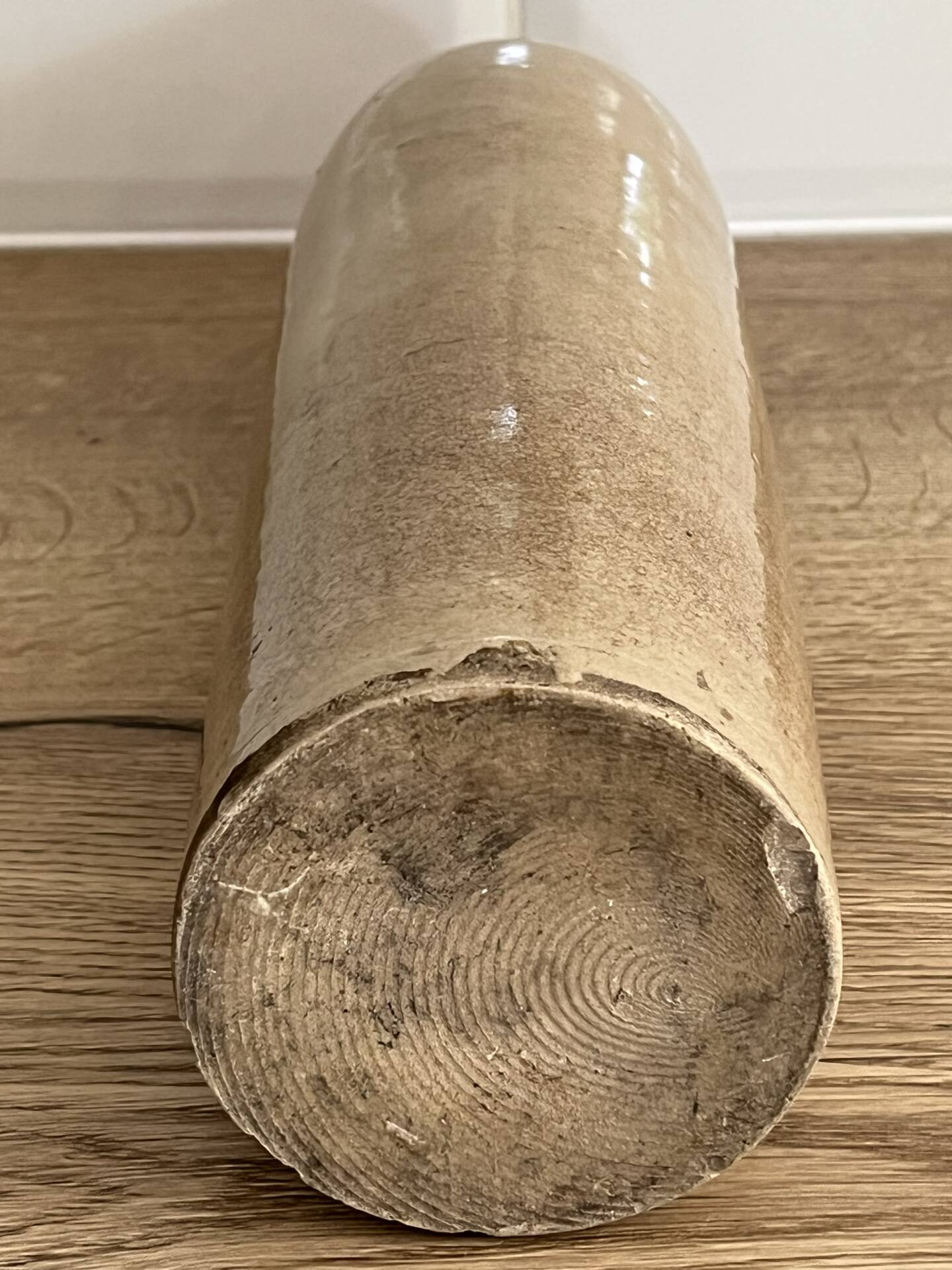 Beige stoneware bottle vase