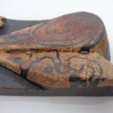 Studio ceramic butterfly wall plaque by Gerhard Liebenthron, Germany, 1982.