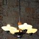 Art Deco Chandelier in Chromed Steel and Beech, Czech, 1920s