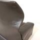 Fauteuil en cuir Saporiti Vela Alta avec pouf par Giovanni Offredi