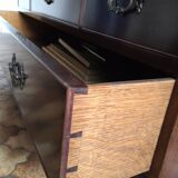 Heal's mahogany dressing table with triptych mirror