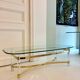 Vintage coffee table with bevelled glass and plexiglass from the 1970s.