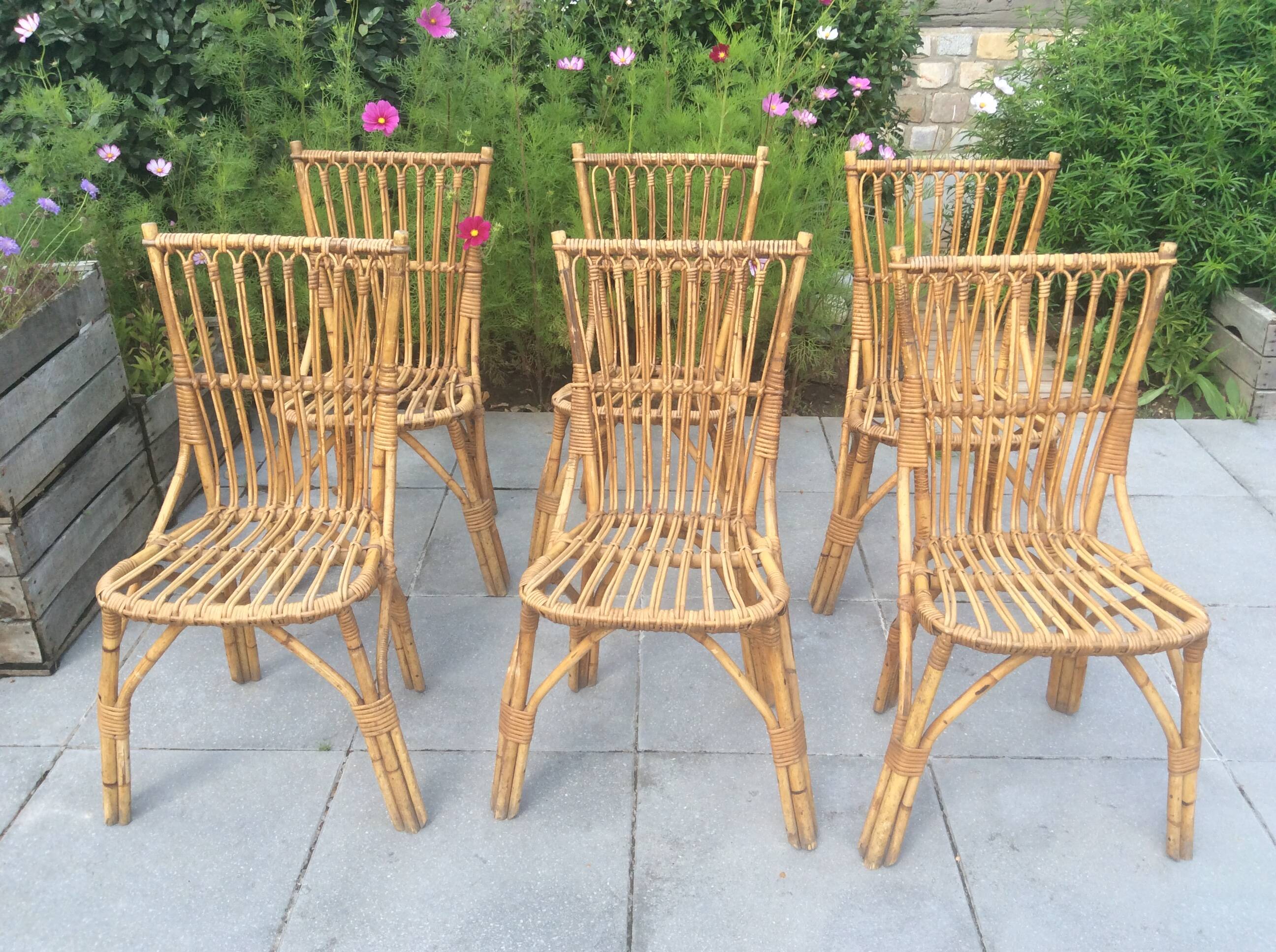 6 rattan chairs