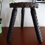 Vintage wooden tripod foot stool