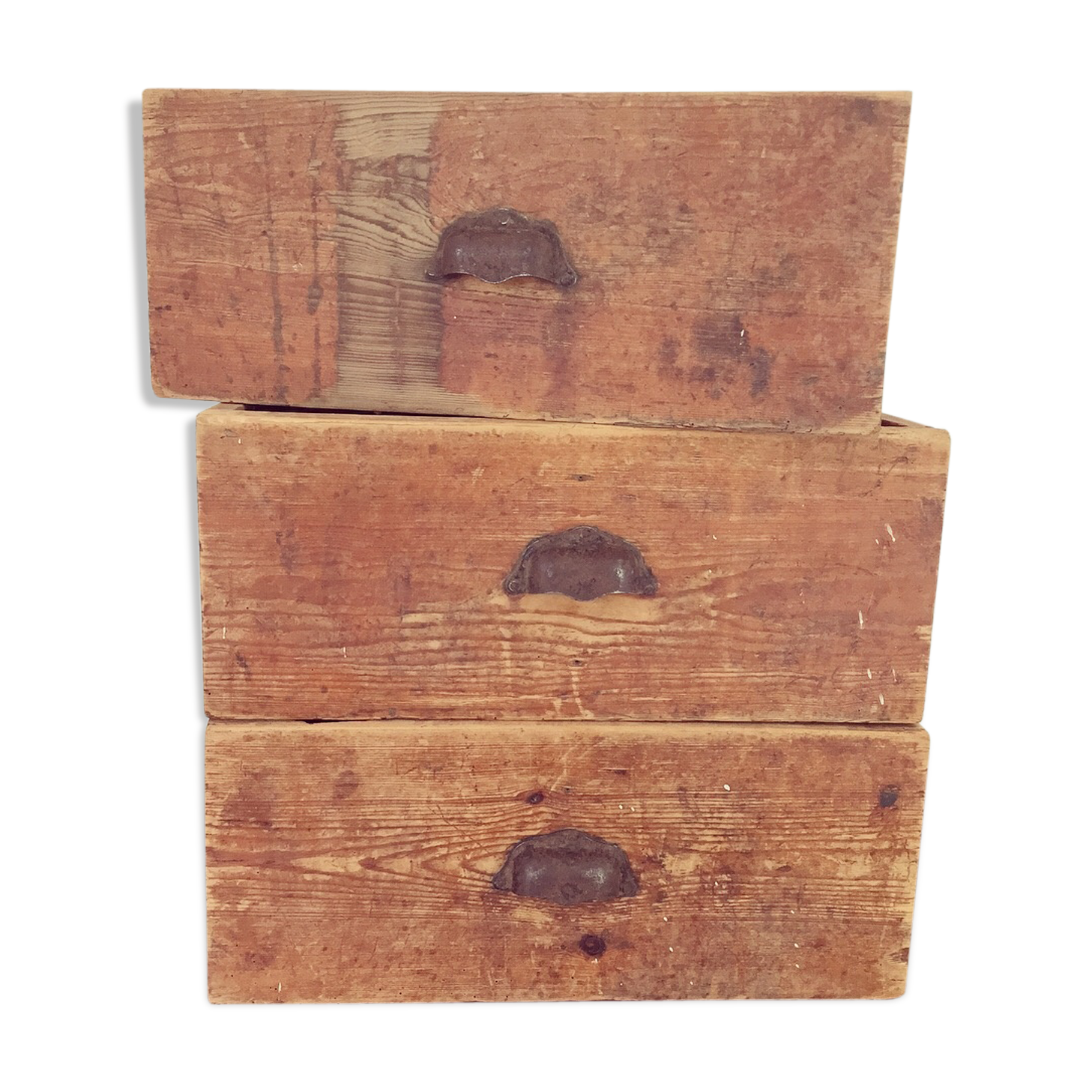 Lot of three drawers wooden