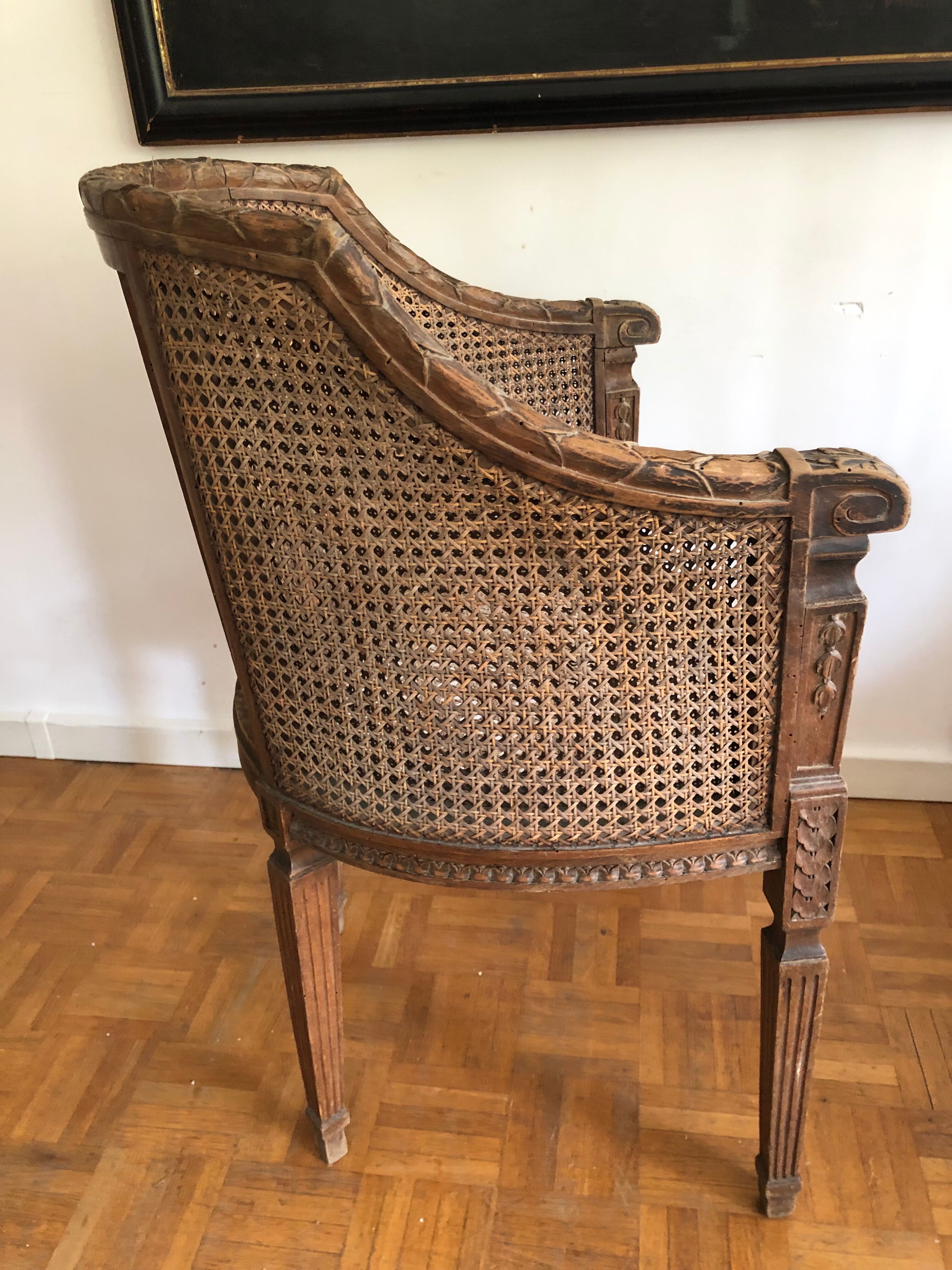 Louis XVI canned armchair