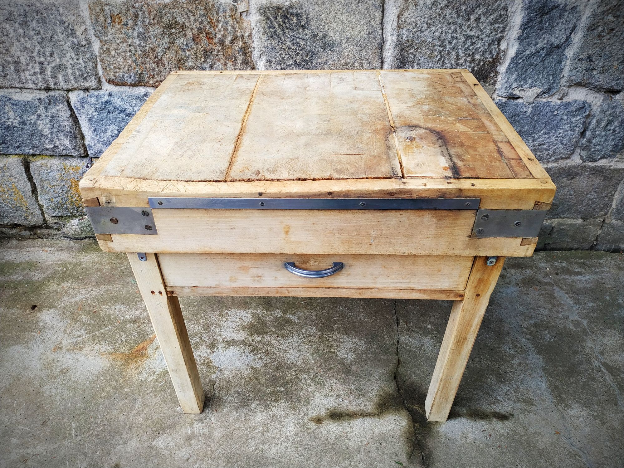 Old butcher's bill in solid beech