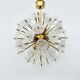 Val Saint Lambert crystal sputnik gold chandelier , 1960’s
