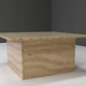 Square travertine coffee table, Italy 1970