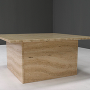 Table basse carrée en travertin, Italie 1970