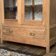 Parisian art deco glass cabinet in raw wood