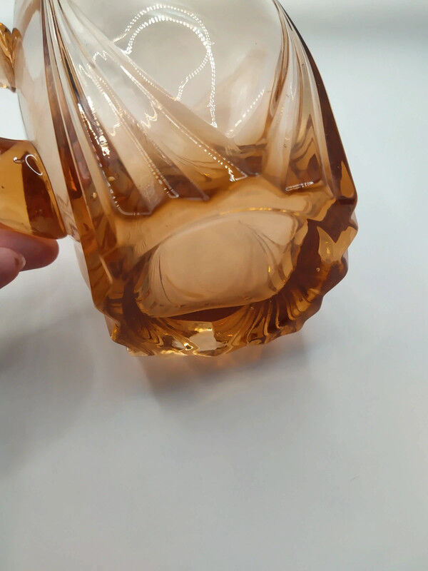 Vintage pink glass decanter