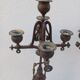 Large pair of 5-light candlesticks in spelter, complete, 19th century