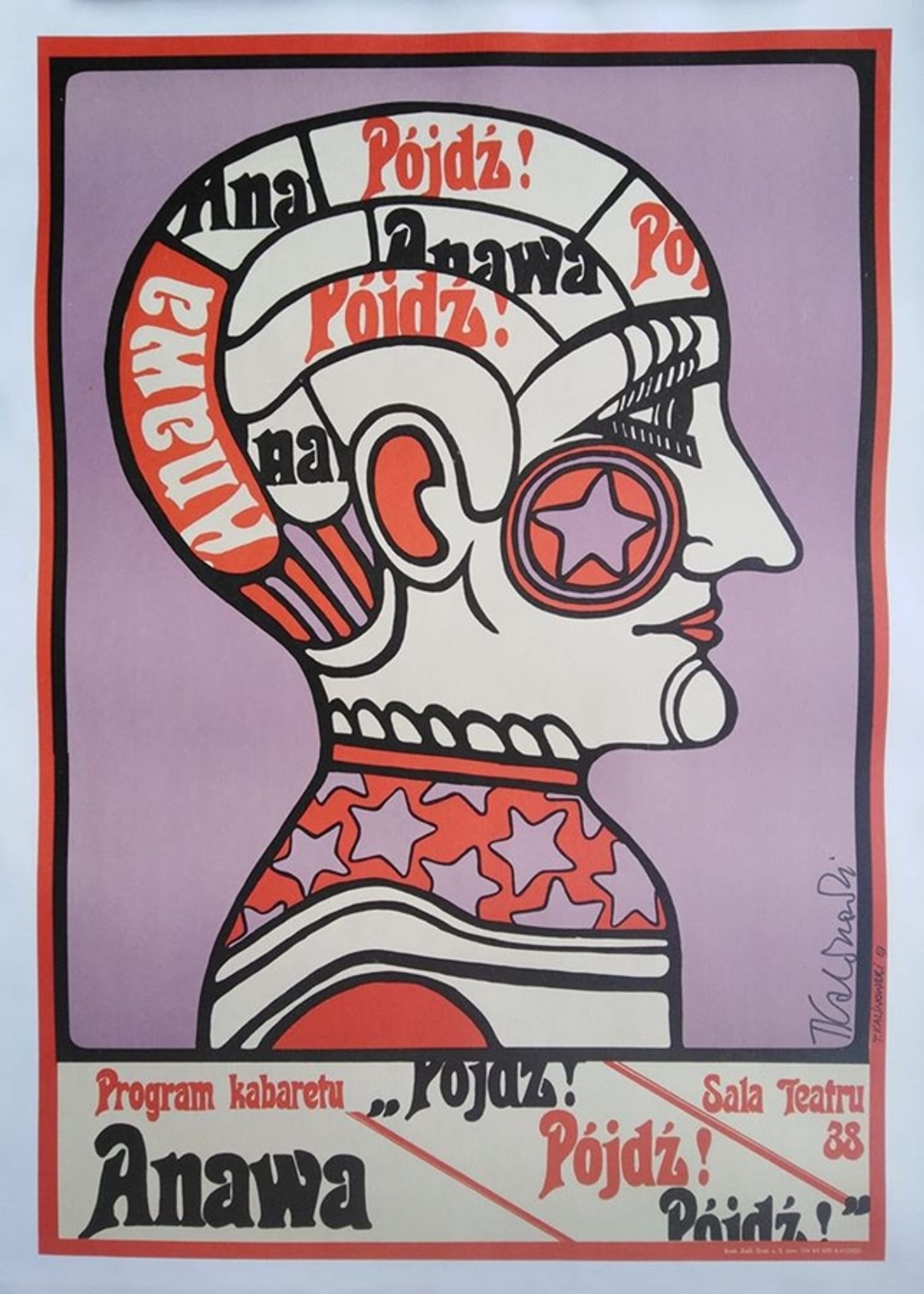 Original Polish theatrical poster from 1969 illustrator Tadeusz Kalinowski