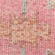 Light Pink & Brown Turkish Vintage Runner Rug, 94x328Cm