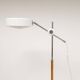 Vintage chrome leather floor lamp mid-century Atelje Lyktan, Sweden
