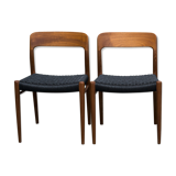 Chaises moller 75 en corde noire