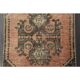 1970s Vintage Turkish Oushak Handmade Wool Cotton Orange Runner Rug 83x358