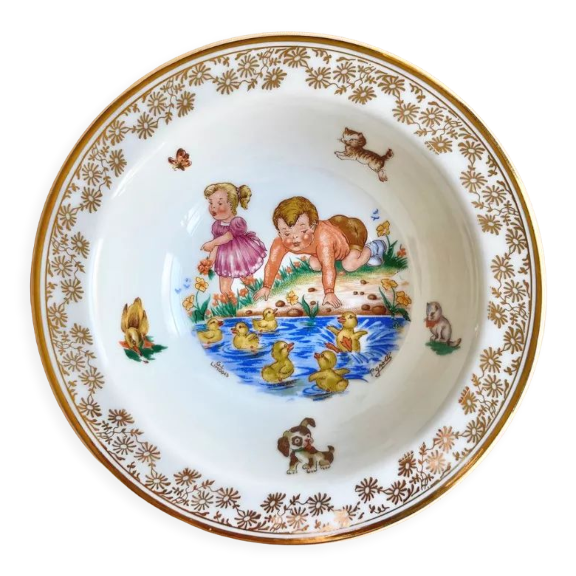Baby plate Limoges Vintage