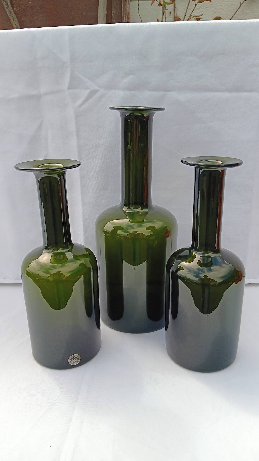 Set of 3 gulvase from october brauer for holmegaard