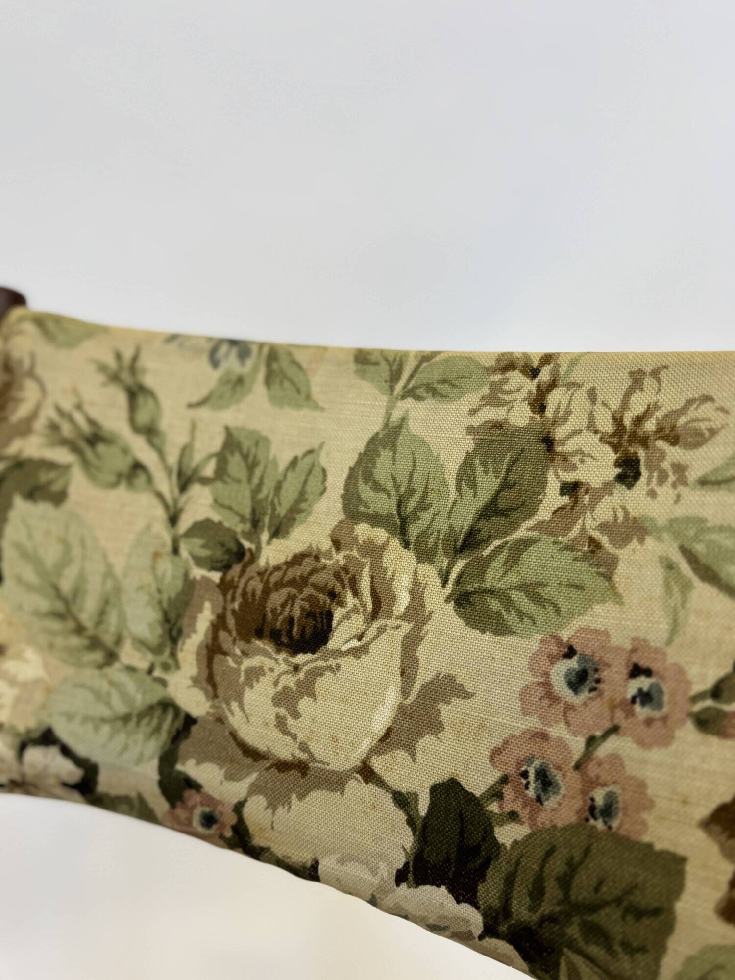 Vintage Dining Chair Flower Upholstery 1960s Teak