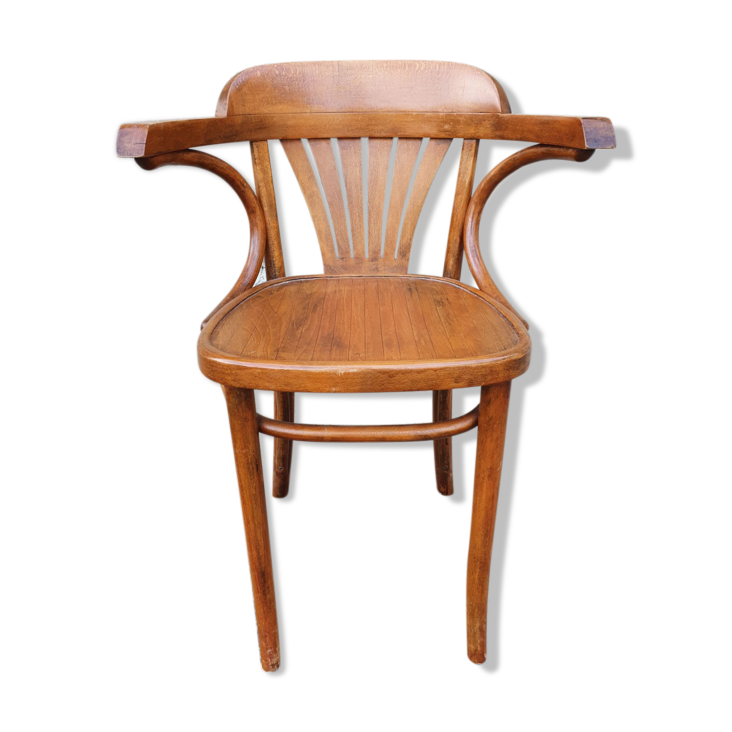 fauteuil de bureau, brasserie Baumann, bois