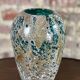 Vintage enameled blown glass vase 80'S Ht 27