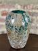 Vase en verre soufflé émaillé vintage 80's