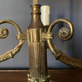 Lamp bouillotte bronze lampshade in sheet style empire mid-twentieth