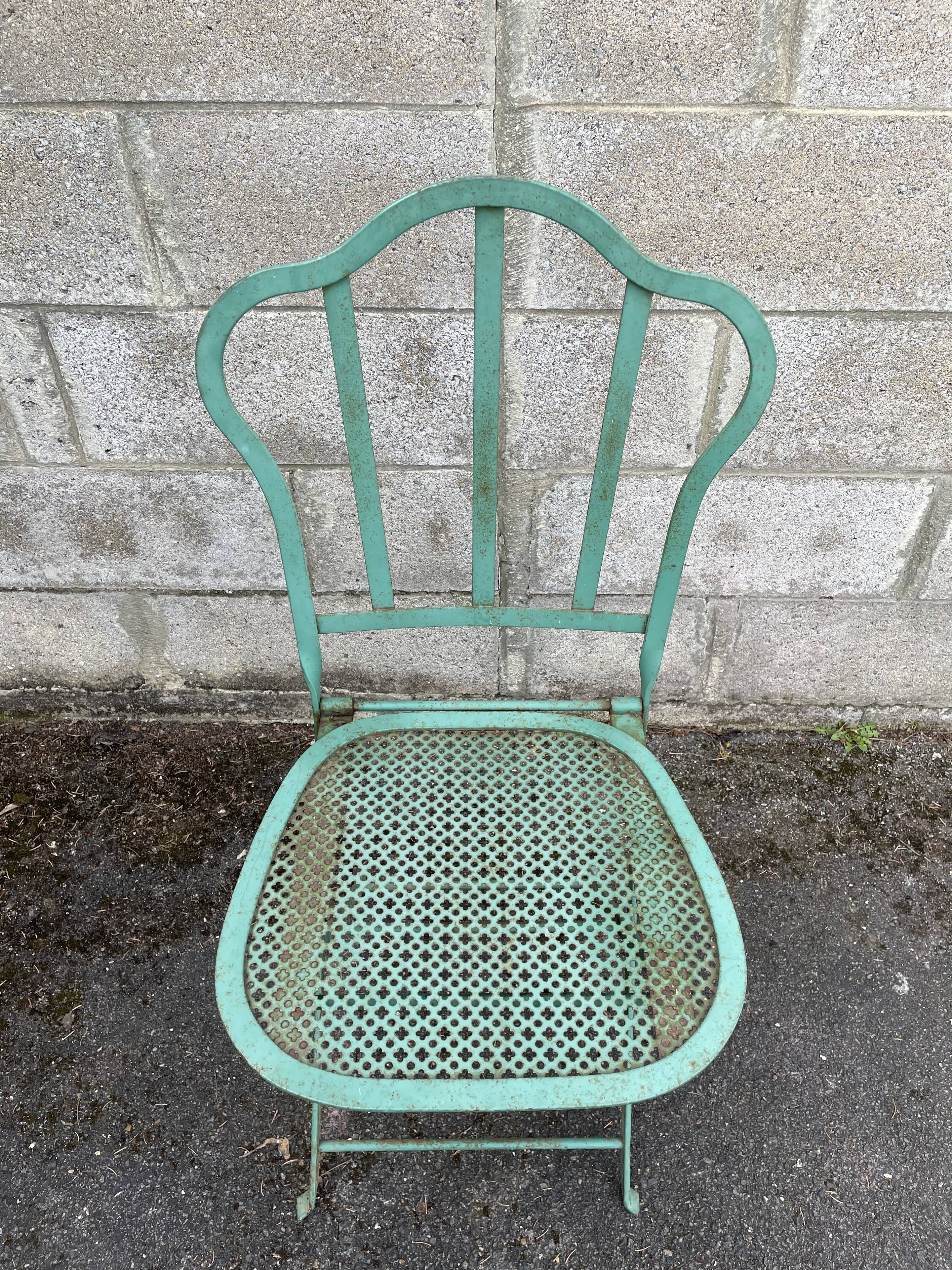 Set of 2 folding garden chairs XIXth