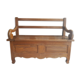 Banc banquette coffre bois chêne massif
