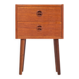 Bedside Table with 2 Drawers in Teak, Denmark, 1960s