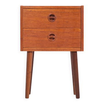 Bedside Table with 2 Drawers in Teak, Denmark, 1960s