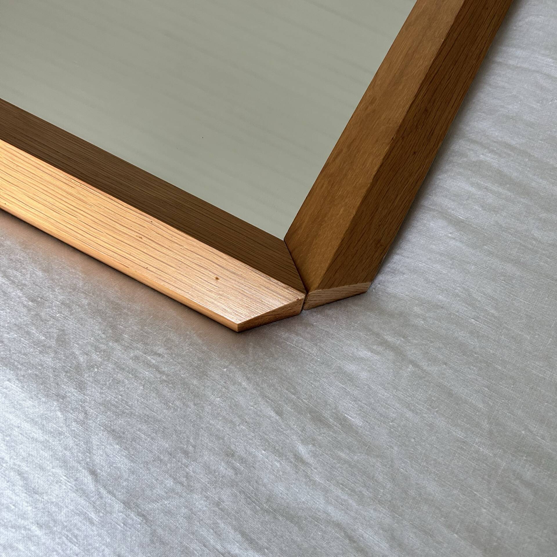 Mid-century oak large mirror