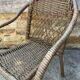 Small children's chair in beige scoubidou.