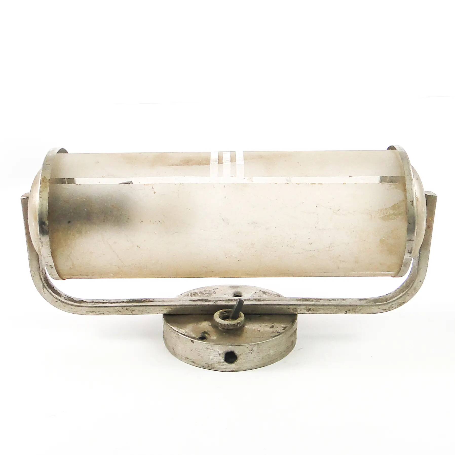 Art Deco wall lamp, chromed brass, Czechoslovakia, 1950s