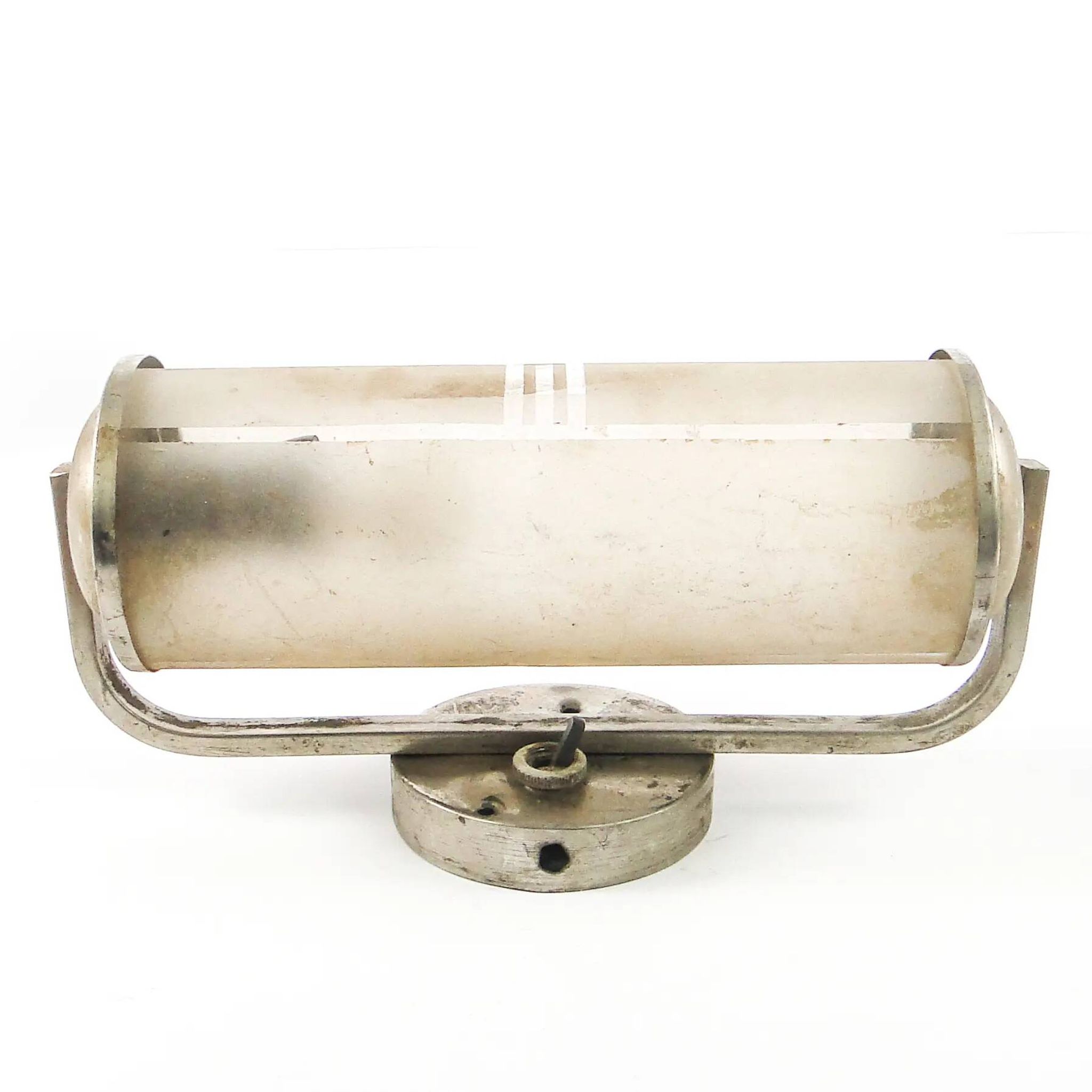 Art Deco wall lamp, chromed brass, Czechoslovakia, 1950s
