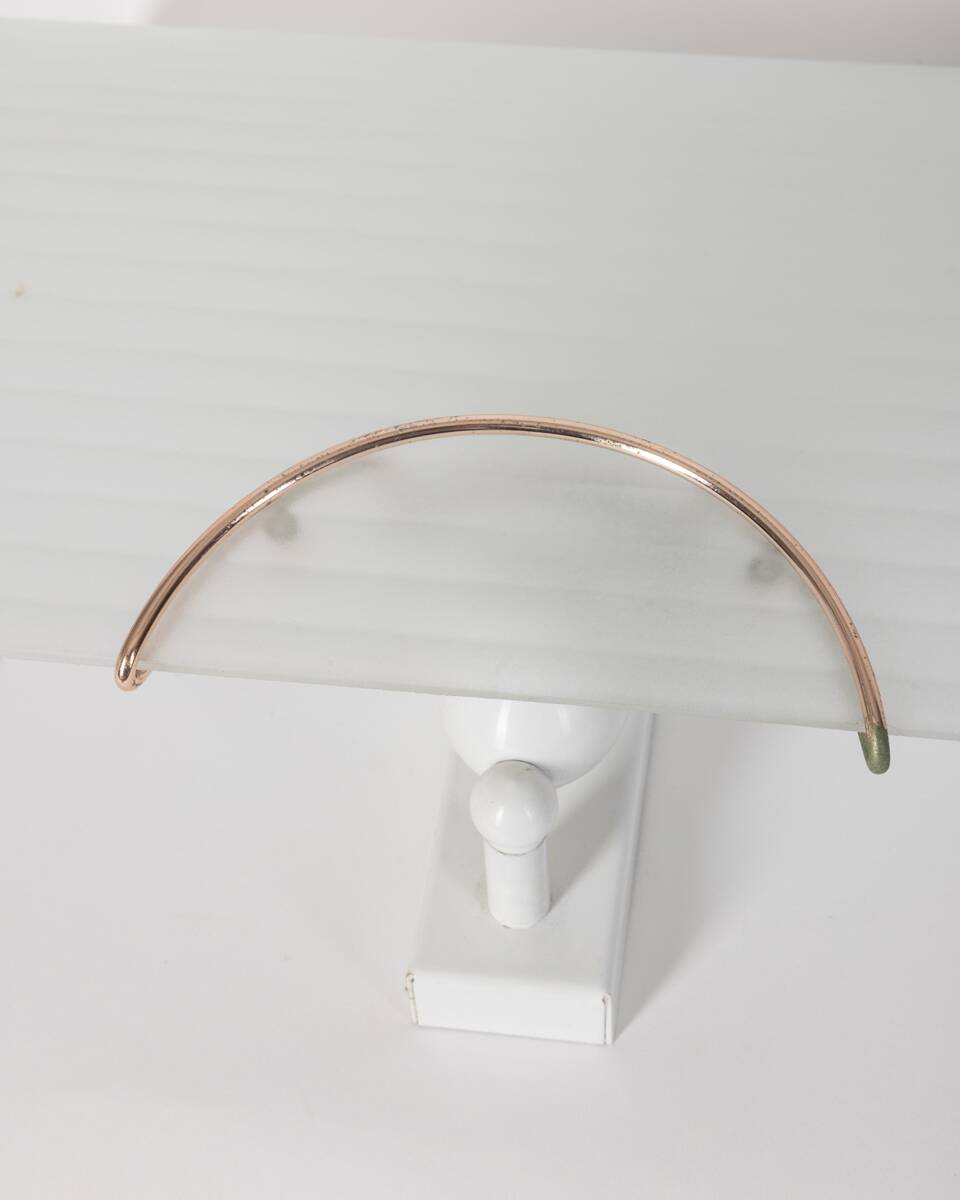 Pair of vintage 80s wall lamps in decorated glass Italian design