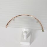 Pair of vintage 80s wall lamps in decorated glass Italian design