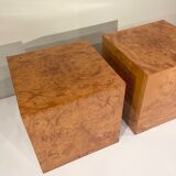 Pair of side tables in elm magnifying glass